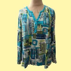 Bila Sweater Jacket - 1/4 Button Front / SZ: 1X / EUC